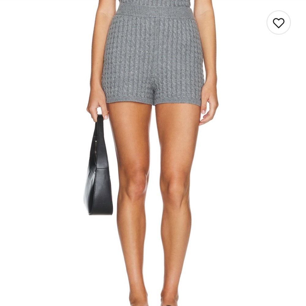 L'Academie High Waist Gray Knit Shorts